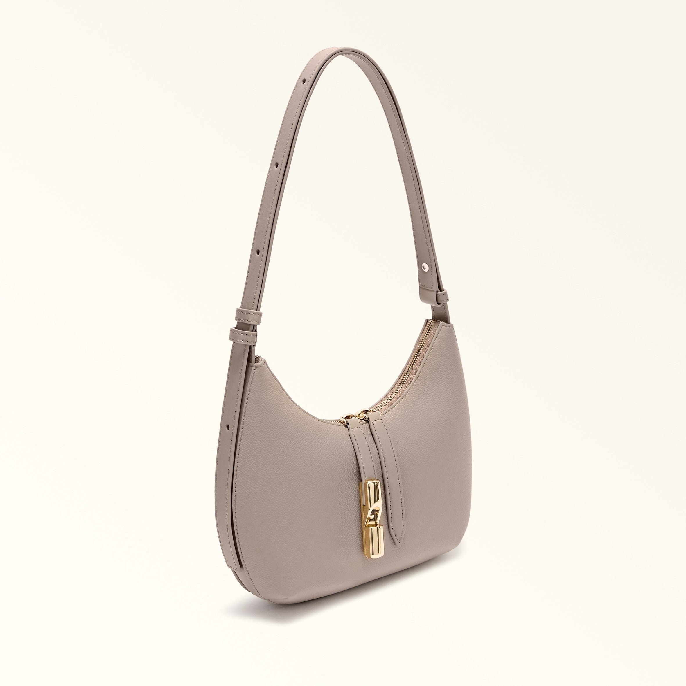 FURLA DROP S LINEN LEATHER SHOULDER BAG