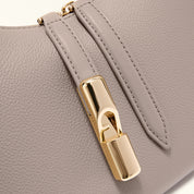FURLA DROP S LINEN LEATHER SHOULDER BAG
