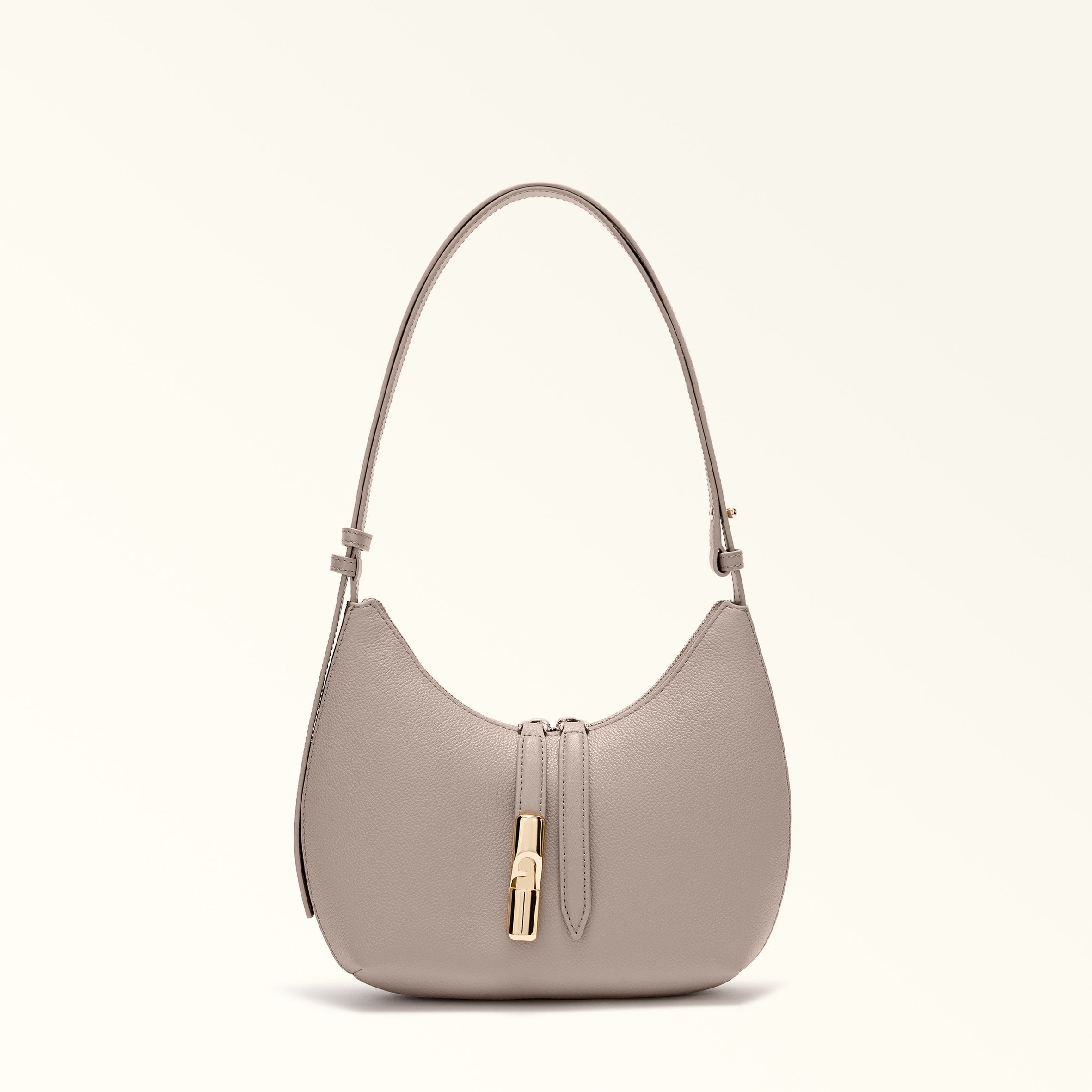 FURLA DROP S LINEN LEATHER SHOULDER BAG