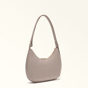 FURLA DROP S LINEN LEATHER SHOULDER BAG