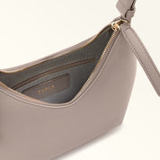 FURLA DROP S LINEN LEATHER SHOULDER BAG