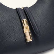 FURLA GOCCIA S LEATHER SHOULDER BAG, BLUE