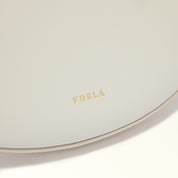 FURLA MOONSTONE S LEATHER SHOULDER BAG, CREAM COLOR