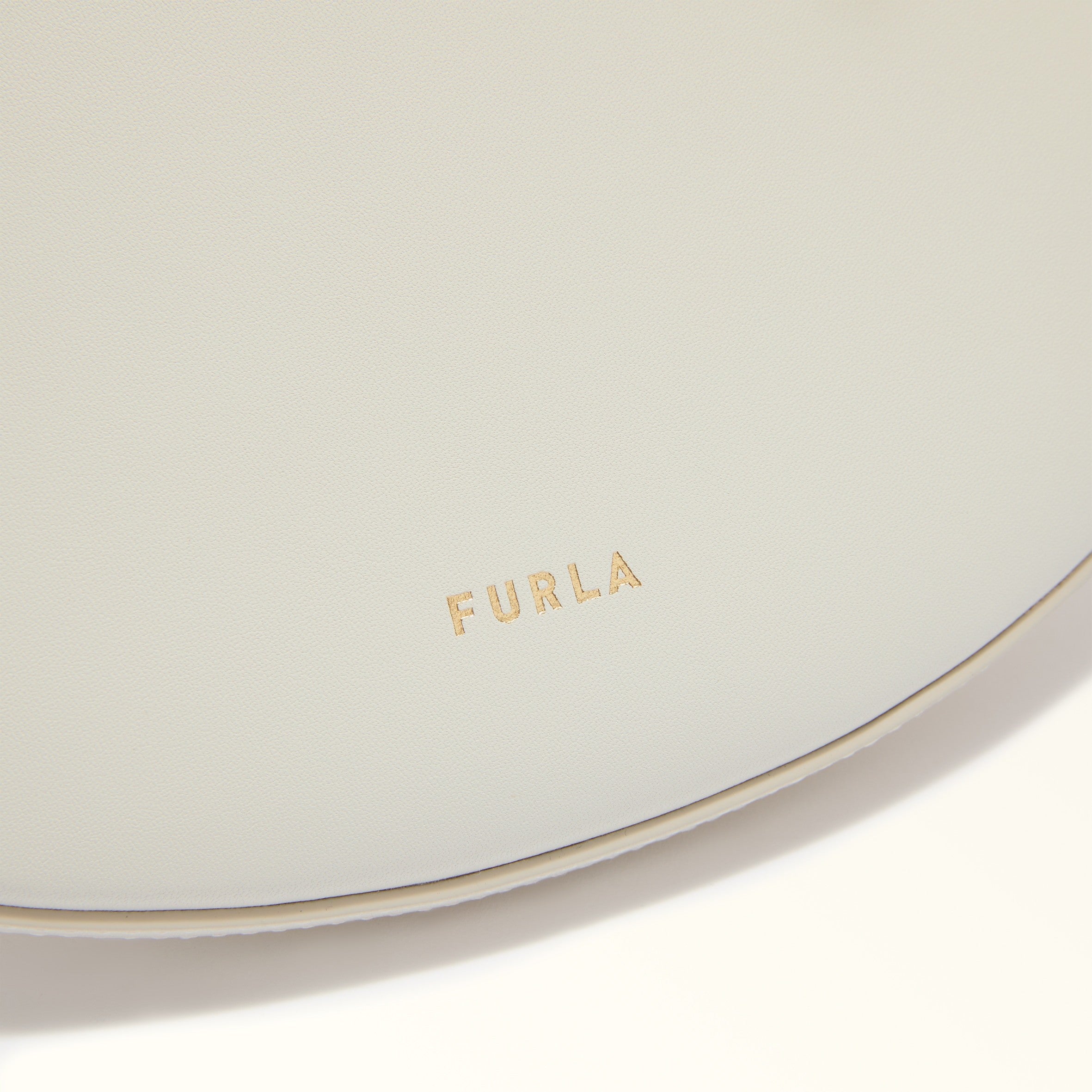 FURLA MOONSTONE S LEATHER SHOULDER BAG, CREAM COLOR