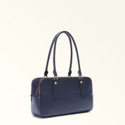 FURLA GIULIA M BOSTON LEATHER SHOULDER BAG, BLUE