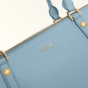FURLA GIULIA M BOSTON LEATHER SHOULDER BAG, MIDNIGHT BLUE