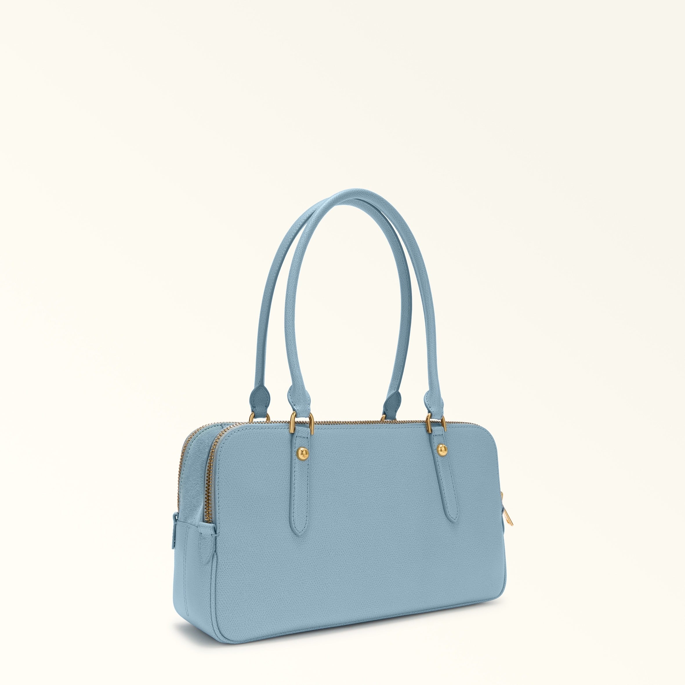 FURLA GIULIA M BOSTON LEATHER SHOULDER BAG, MIDNIGHT BLUE