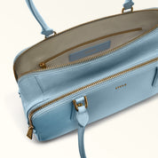 FURLA GIULIA M BOSTON LEATHER SHOULDER BAG, MIDNIGHT BLUE