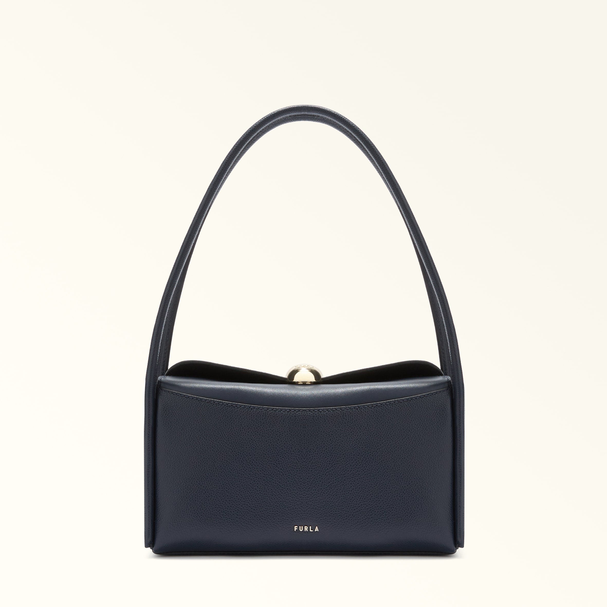 FURLA BORSA A SPALLA NICOLE M BOSTON IN PELLE COLORE BLU