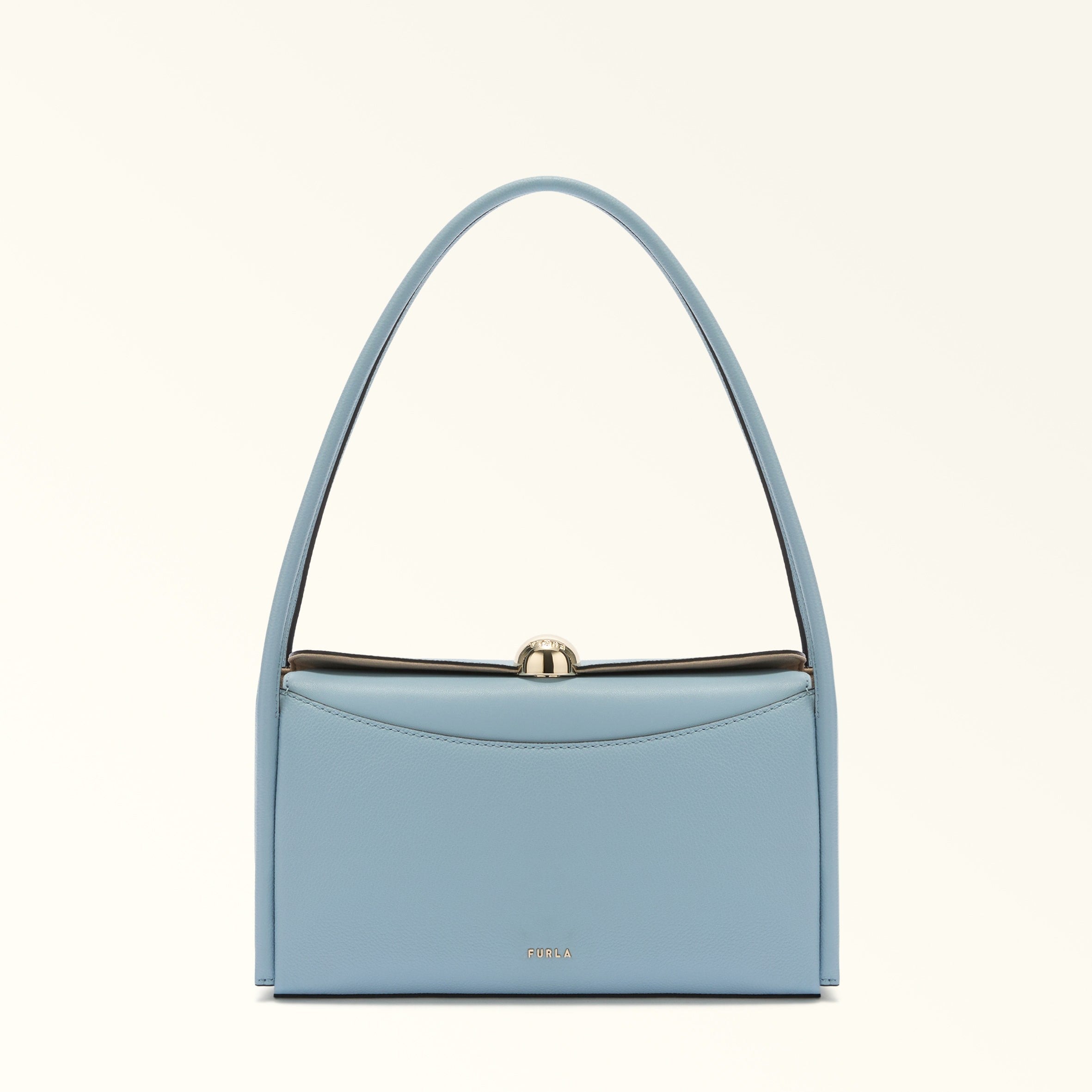 FURLA BORSA A SPALLA NICOLE M BOSTON IN PELLE COLORE CARTA DA ZUCCHERO