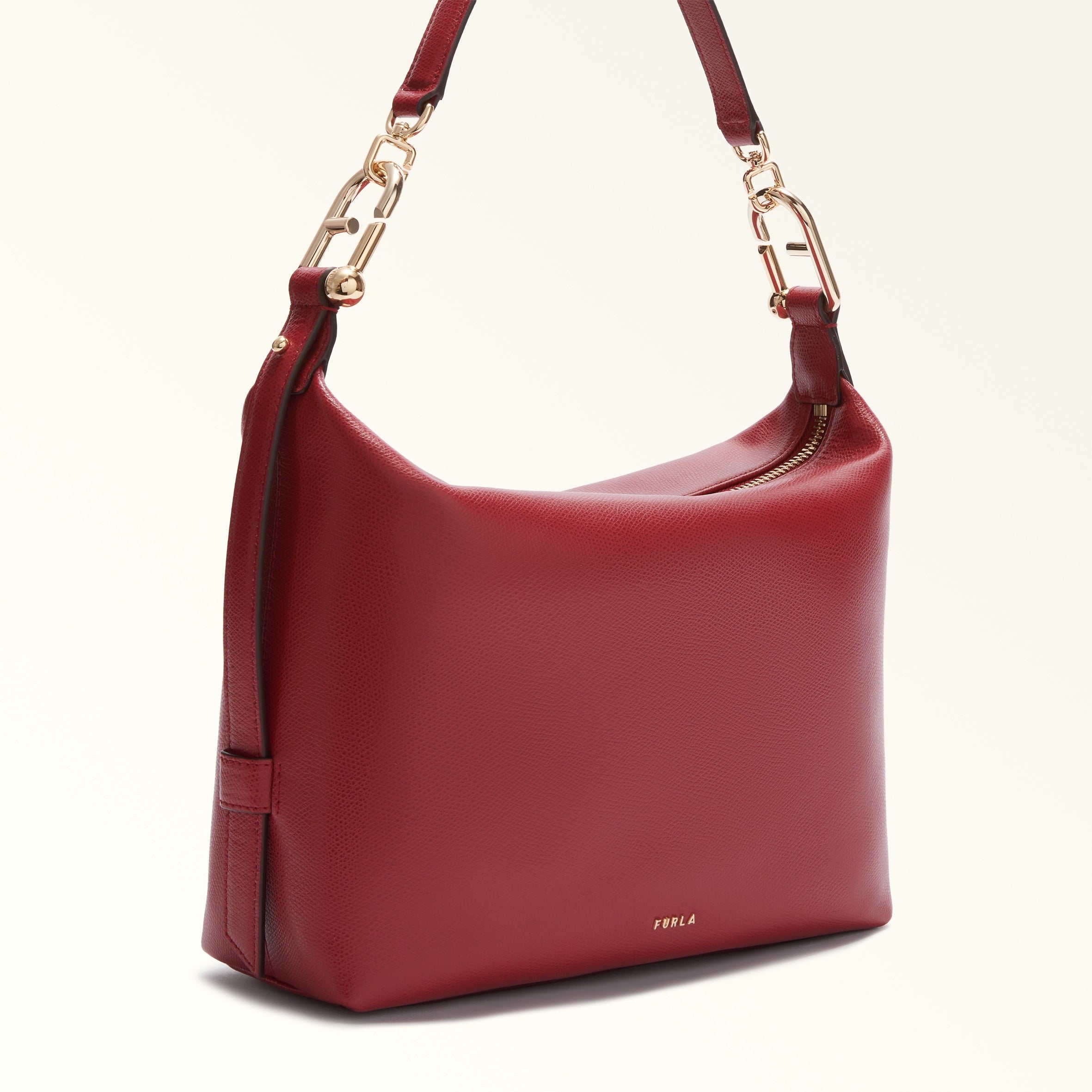 FURLA BORSA A SPALLA TONIE M HOBO IN PELLE COLORE CILIEGIA