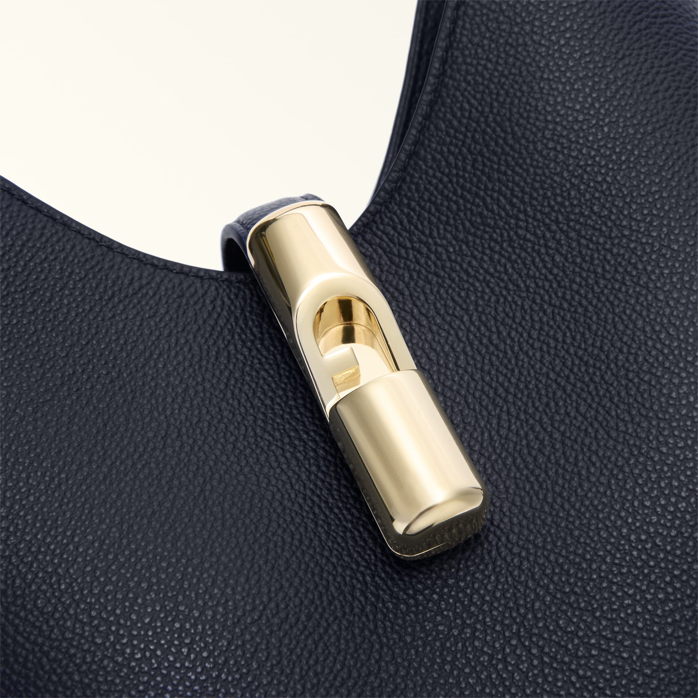 FURLA GOCCIA S LEATHER HOBO BAG, BLUE