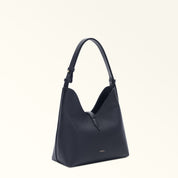 FURLA GOCCIA S LEATHER HOBO BAG, BLUE