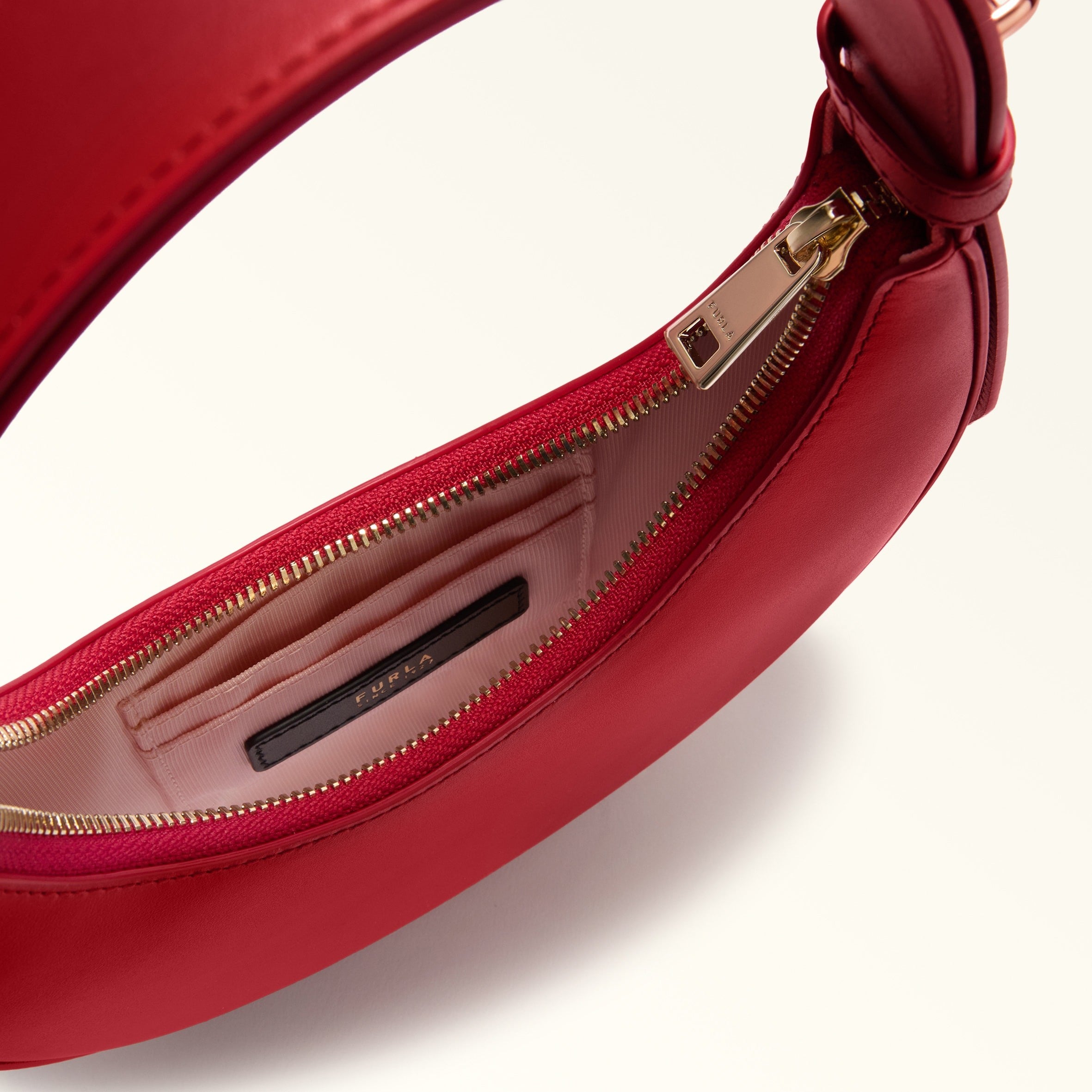 BORSA HOBO MINI FURLA DELIZIA IN PELLE COLORE ROSSO