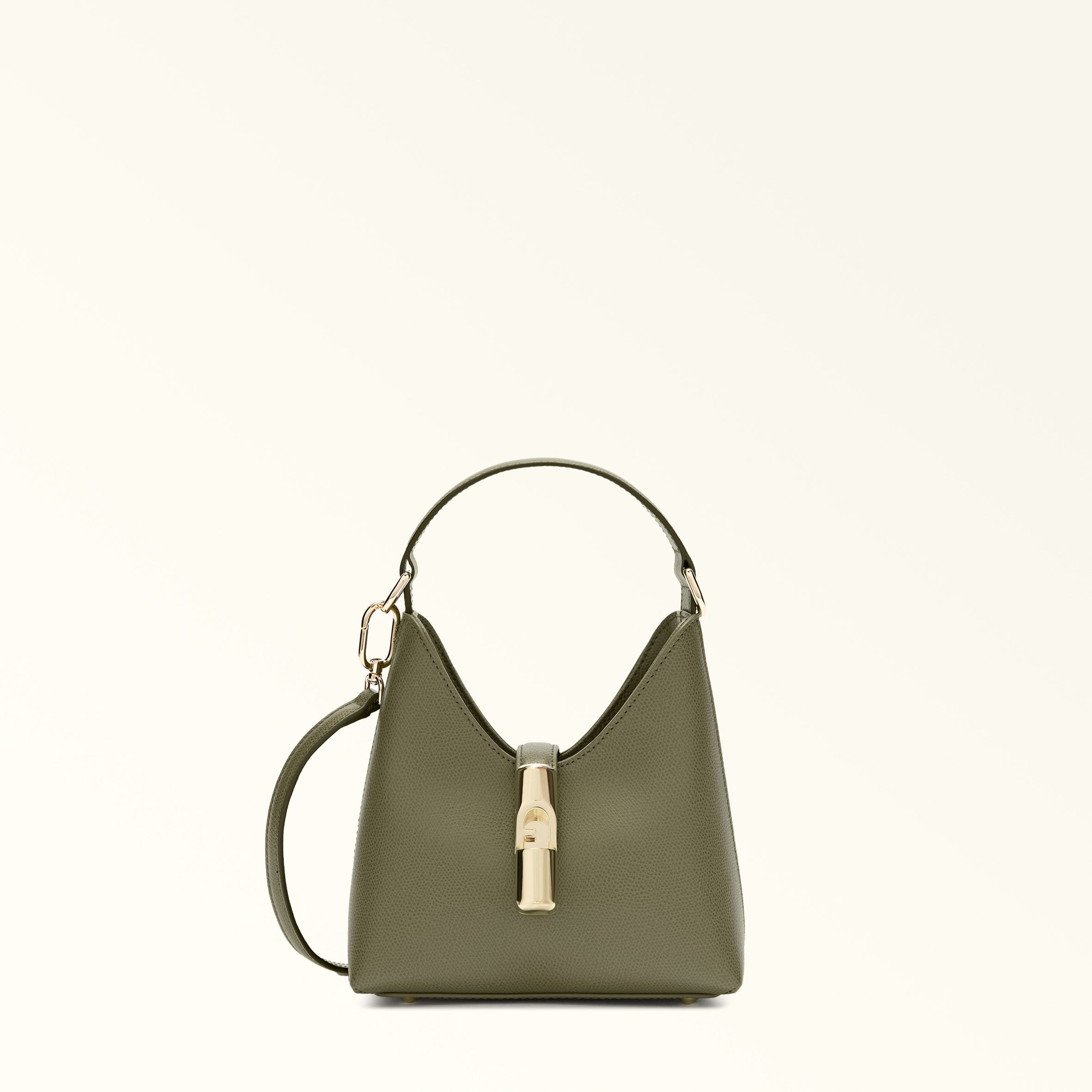 FURLA IRIDE MINI LEATHER BAG, AVOCADO GREEN
