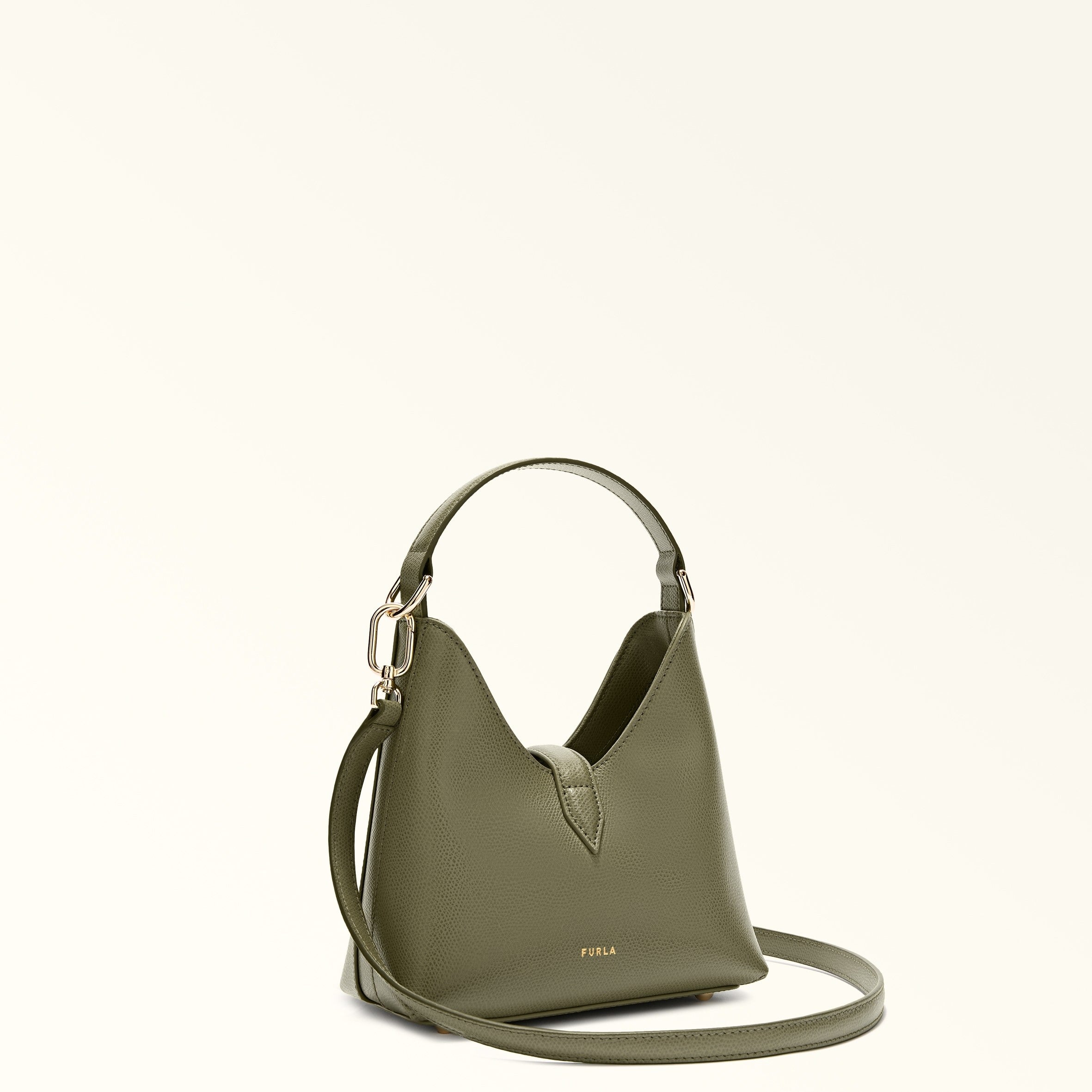 FURLA IRIDE MINI LEATHER BAG, AVOCADO GREEN