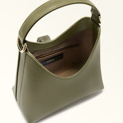 FURLA IRIDE MINI LEATHER BAG, AVOCADO GREEN