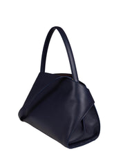 FERRAGAMO HUG SH LEATHER SHOULDER BAG, BLUE