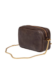 GOLDEN GOOSE MINI STAR LEATHER BAG, BROWN