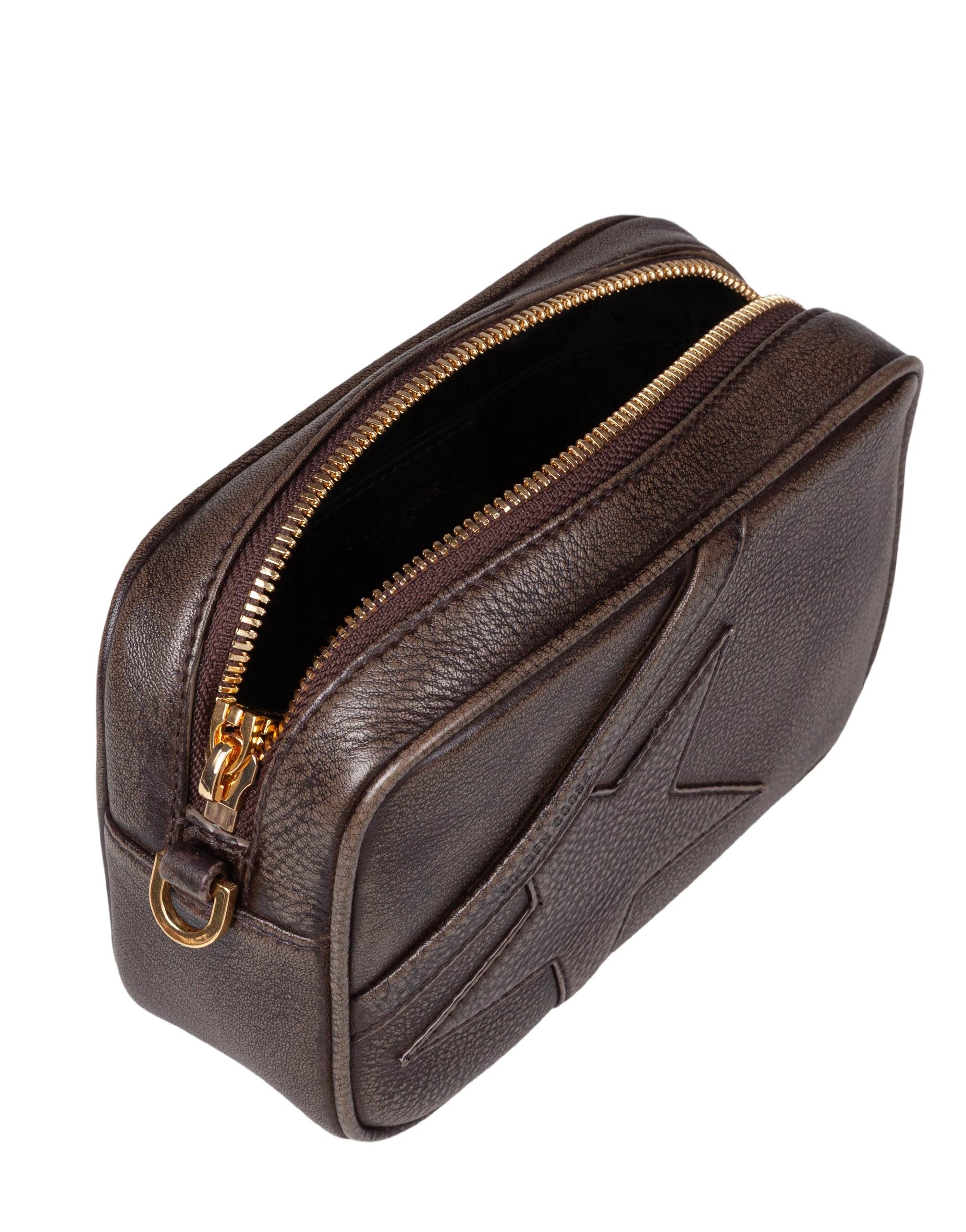 GOLDEN GOOSE MINI STAR LEATHER BAG, BROWN