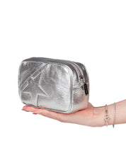 GOLDEN GOOSE BORSA MINI STAR IN PELLE COLORE ARGENTO