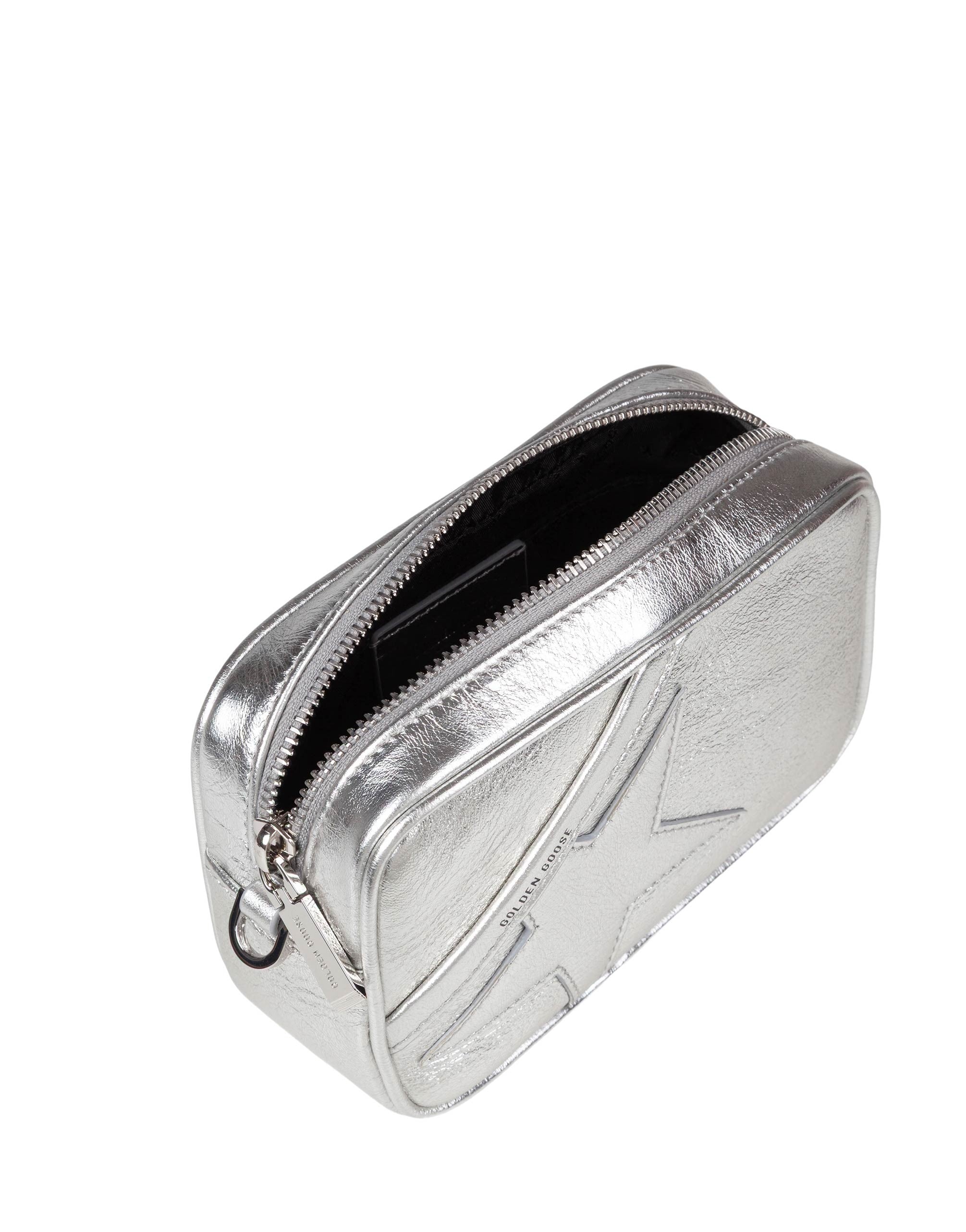 GOLDEN GOOSE BORSA MINI STAR IN PELLE COLORE ARGENTO