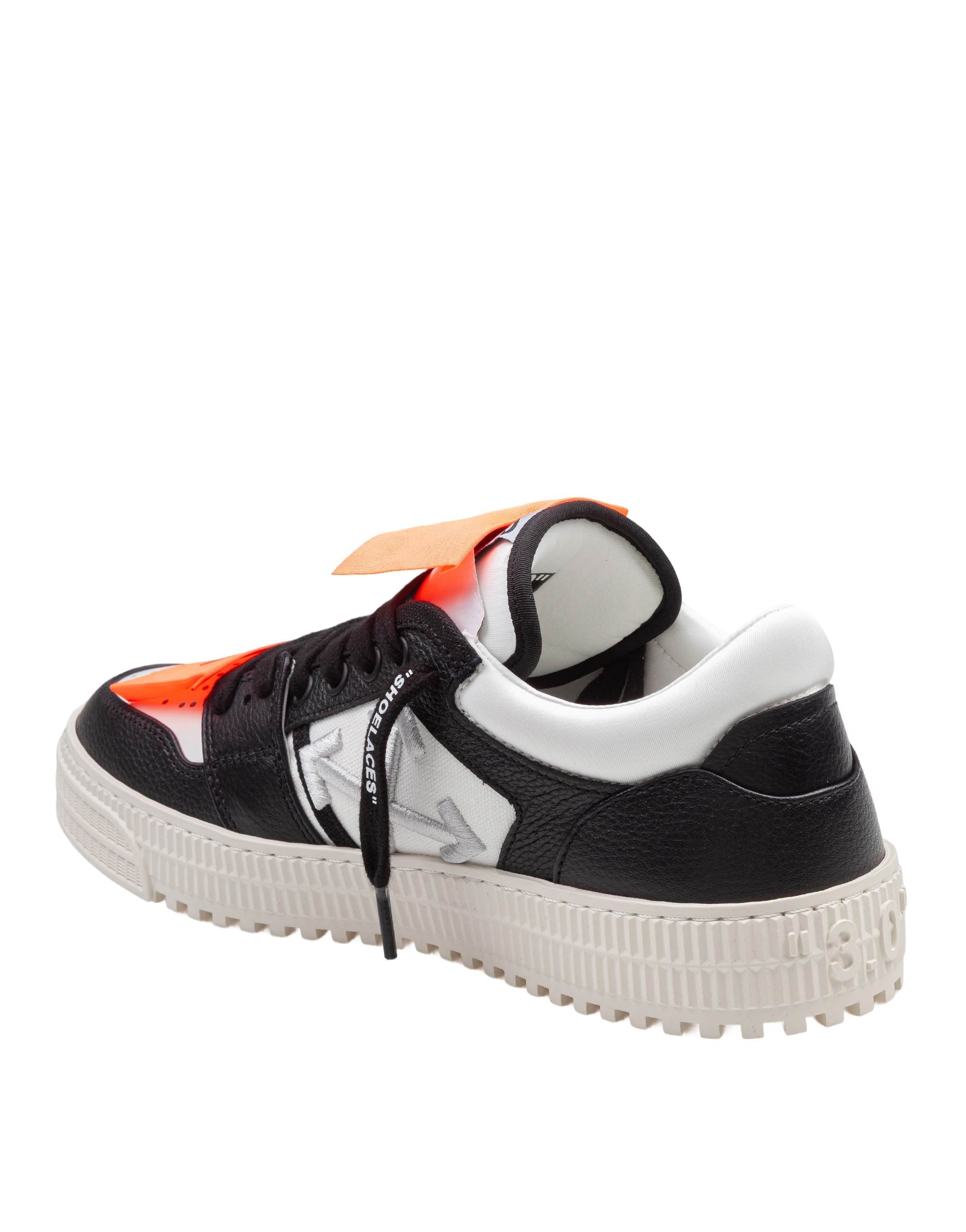 OFF WHITE 3.0 LOW-TOP LEATHER SNEAKERS IN BLACK AND WHITE