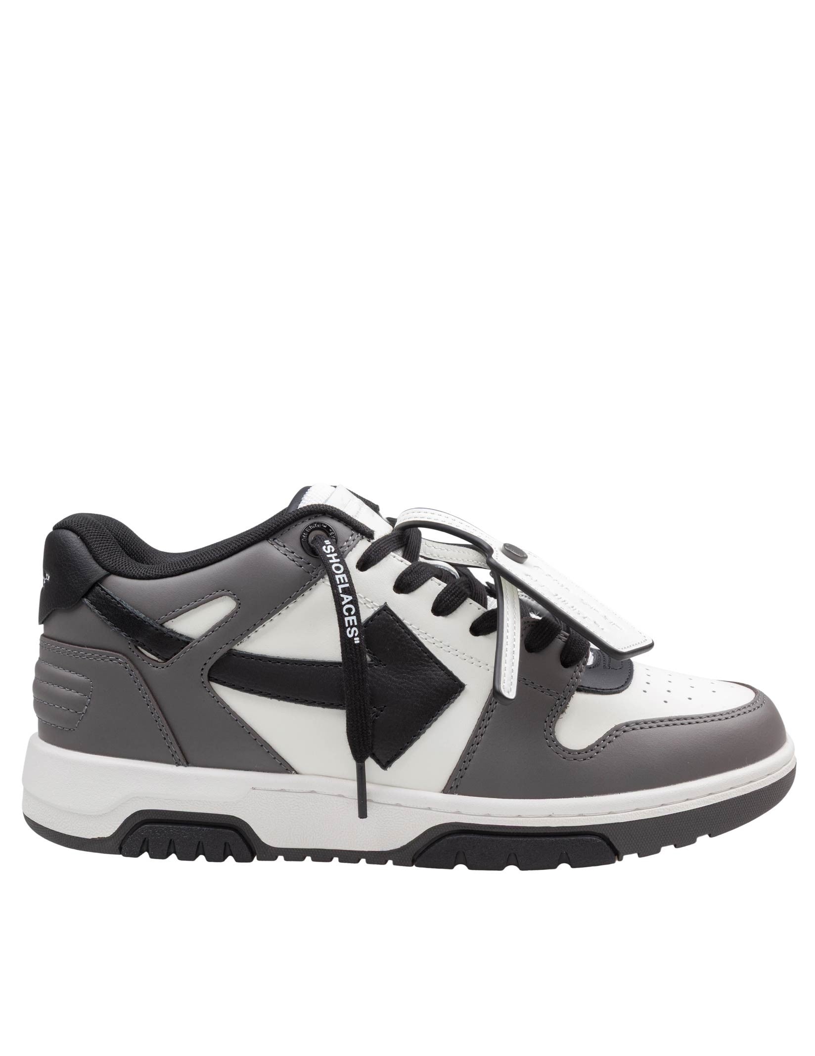OFF WHITE SNEAKERS OUT OF OFFICE IN PELLE COLORE DARK GRAY