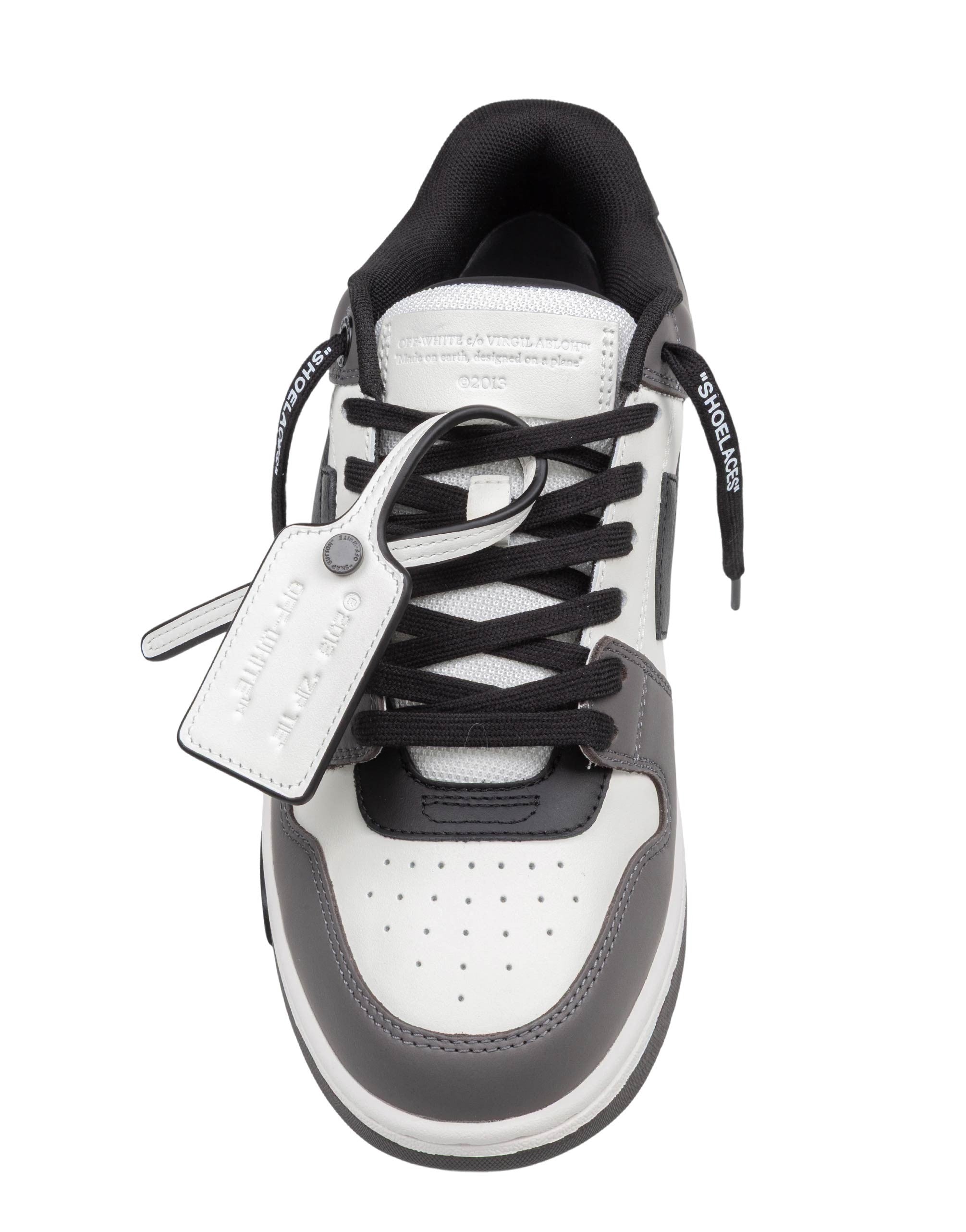 OFF WHITE SNEAKERS OUT OF OFFICE IN PELLE COLORE DARK GRAY