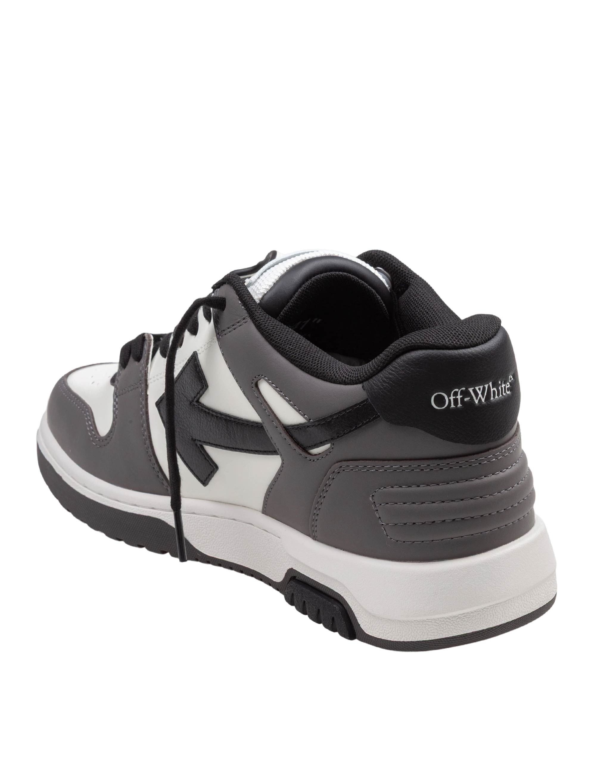 OFF WHITE SNEAKERS OUT OF OFFICE IN PELLE COLORE DARK GRAY
