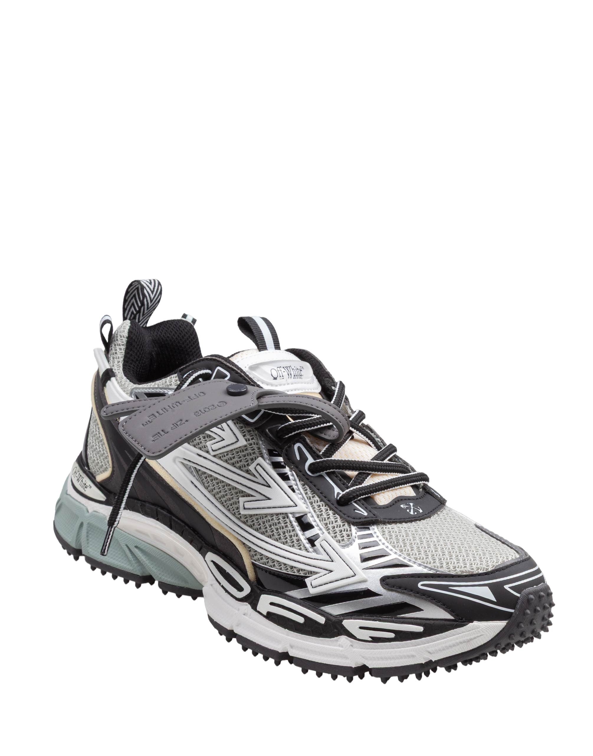 OFF WHITE SNEAKERS BE RIGHT IN MESH E PELLE COLORE GRIGIO E NERO