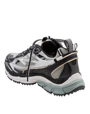 OFF WHITE SNEAKERS BE RIGHT IN MESH E PELLE COLORE GRIGIO E NERO