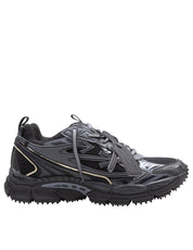 OFF WHITE BE RIGHT MESH AND LEATHER SNEAKERS IN BLACK
