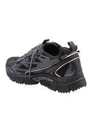 OFF WHITE BE RIGHT MESH AND LEATHER SNEAKERS IN BLACK