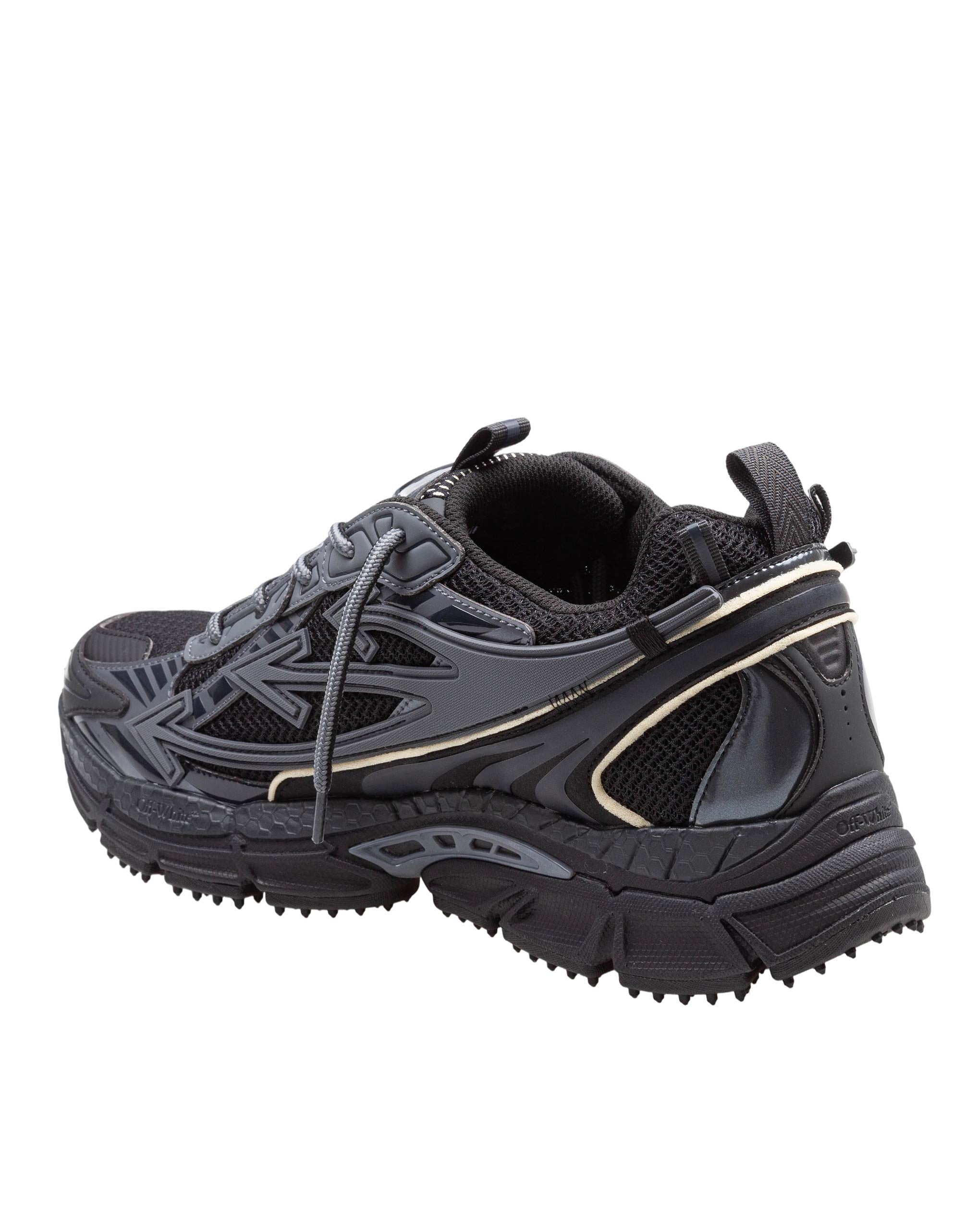 OFF WHITE BE RIGHT MESH AND LEATHER SNEAKERS IN BLACK