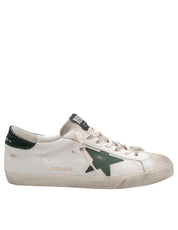 GOLDEN GOOSE SNEAKERS SUPER STAR IN PELLE E CAMOSCIO COLORE BIANCO E VERDE