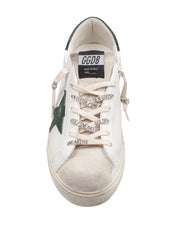 GOLDEN GOOSE SNEAKERS SUPER STAR IN PELLE E CAMOSCIO COLORE BIANCO E VERDE