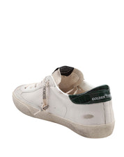 GOLDEN GOOSE SNEAKERS SUPER STAR IN PELLE E CAMOSCIO COLORE BIANCO E VERDE