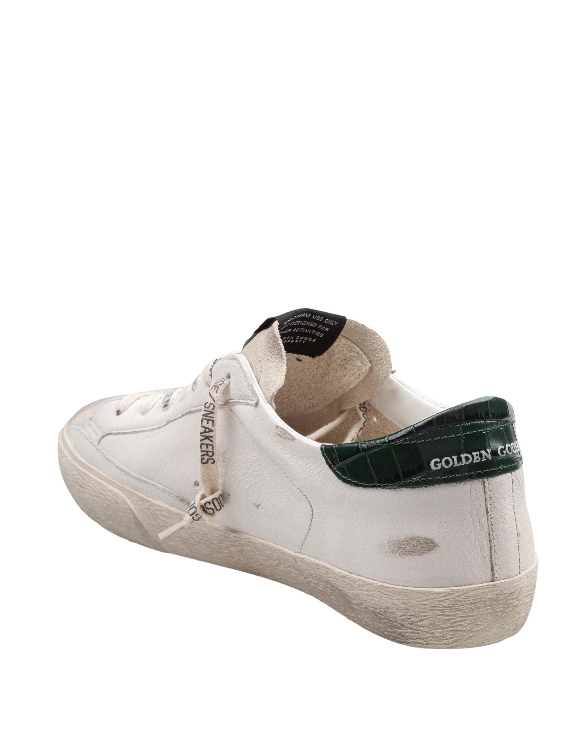 GOLDEN GOOSE SNEAKERS SUPER STAR IN PELLE E CAMOSCIO COLORE BIANCO E VERDE