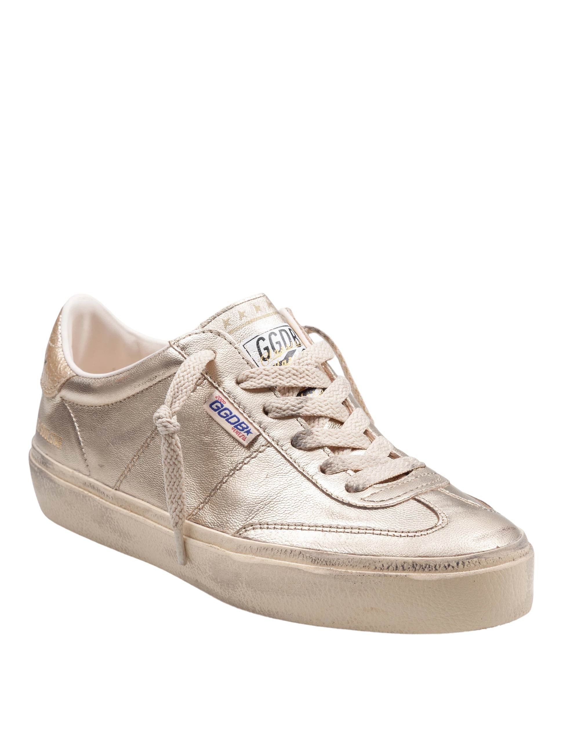GOLDEN GOOSE SOUL STAR IN PELLE LAMINATA COLORE PLATINO