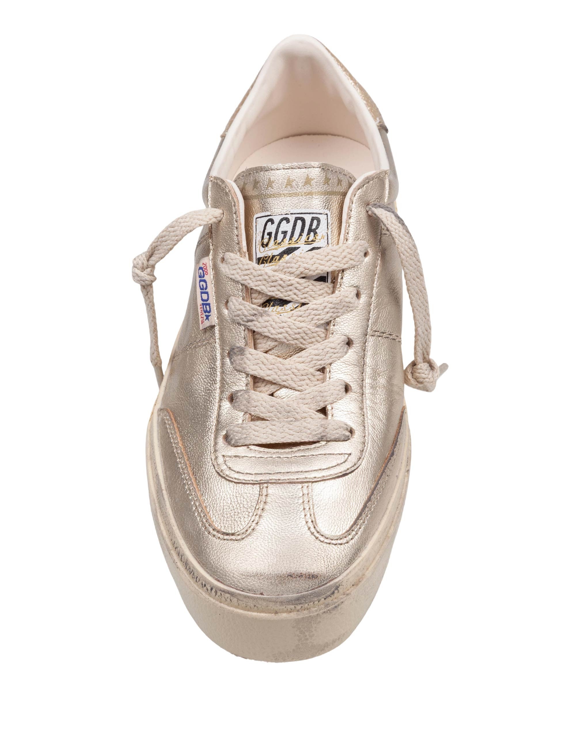 GOLDEN GOOSE SOUL STAR IN PELLE LAMINATA COLORE PLATINO