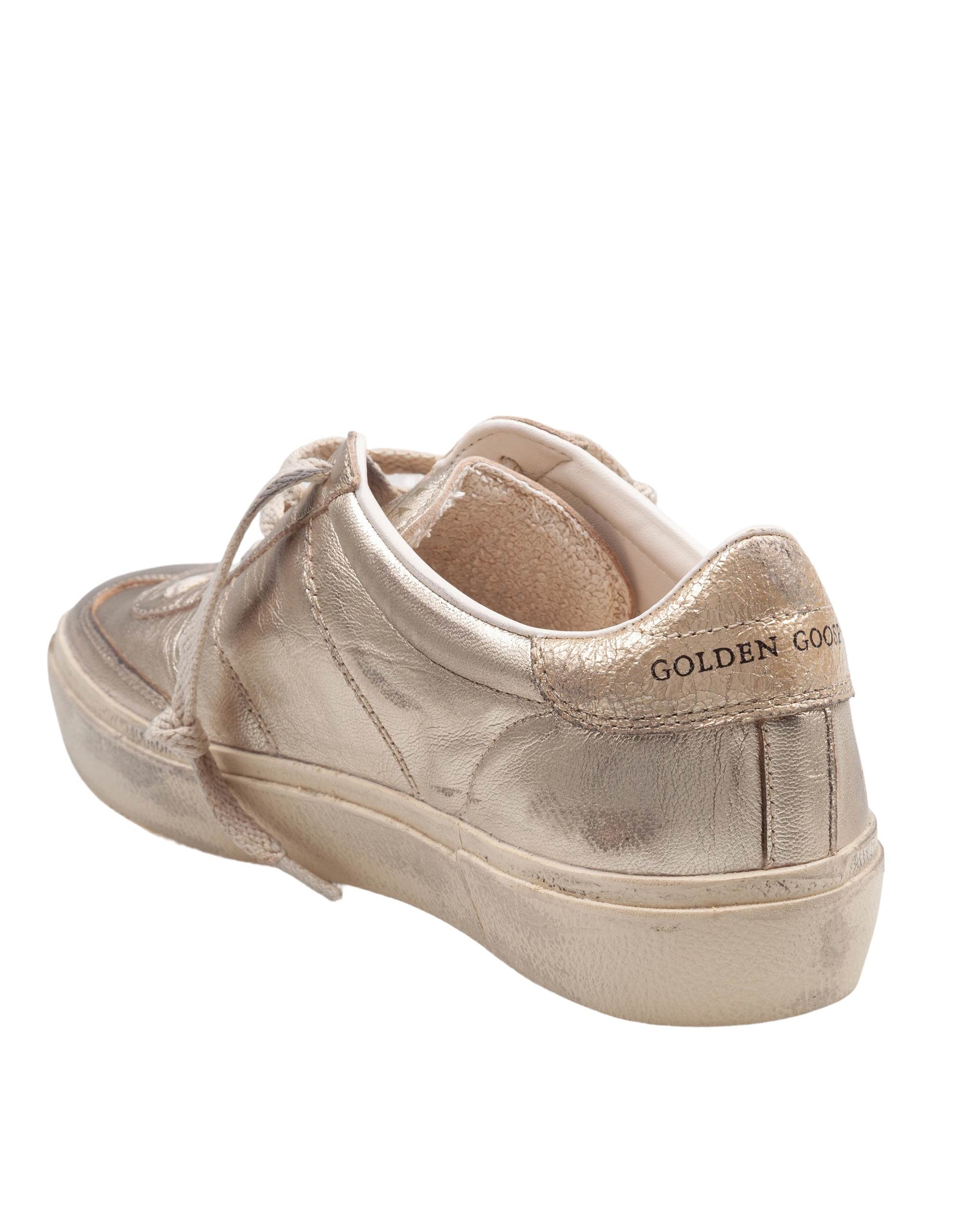 GOLDEN GOOSE SOUL STAR IN PELLE LAMINATA COLORE PLATINO