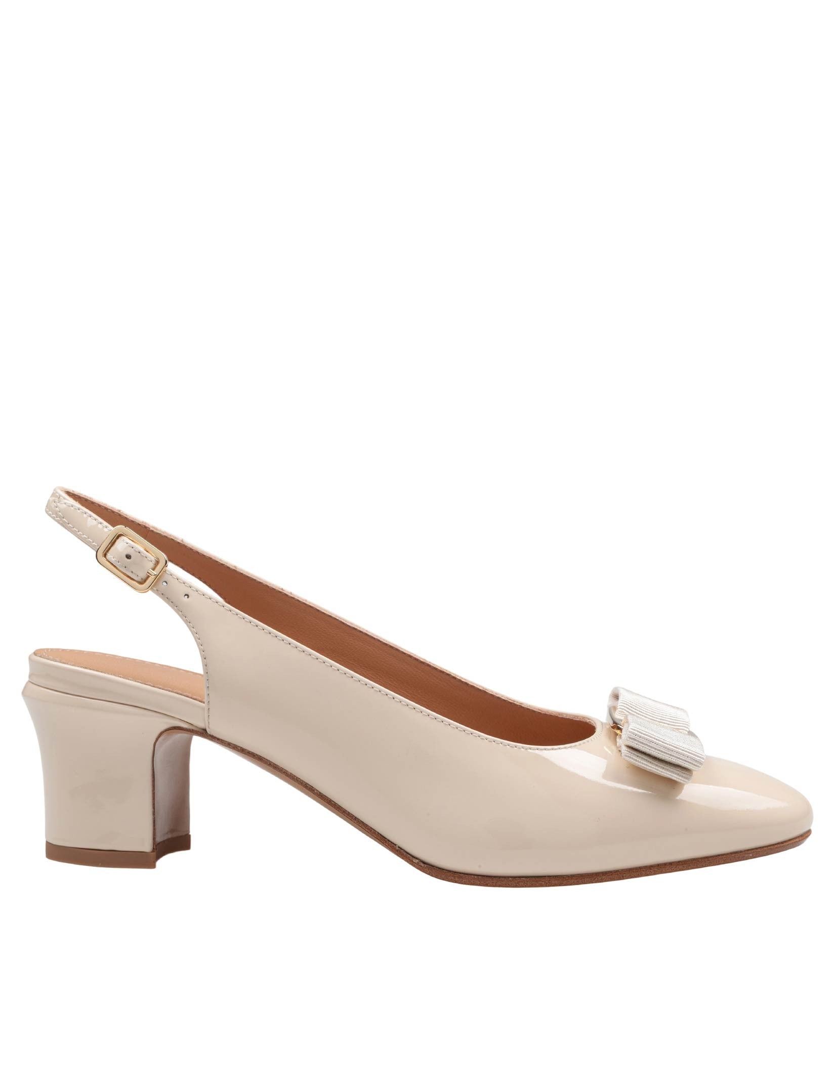 FERRAGAMO SLINGBACK VETTY 55 IN NAPLACK COLORE MARSCARPONE