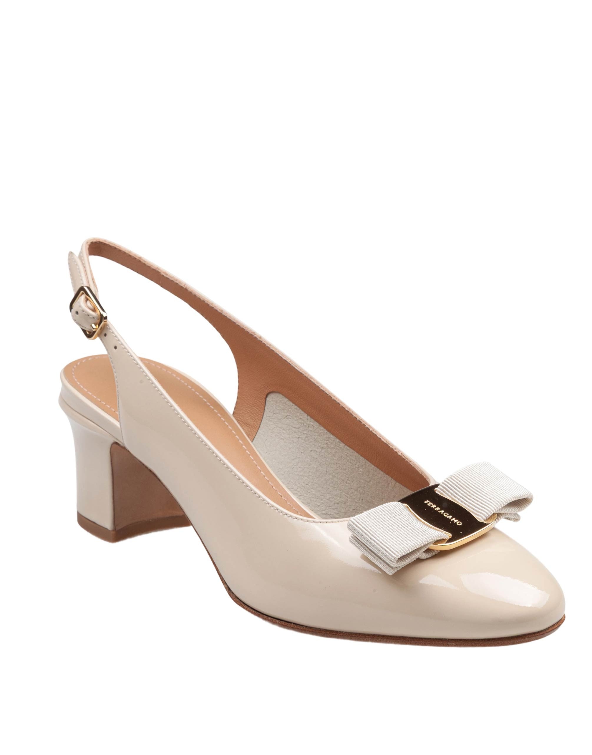 FERRAGAMO SLINGBACK VETTY 55 IN NAPLACK COLORE MARSCARPONE