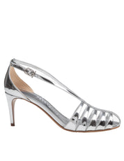 FERRAGAMO SANDALO IN PELLE METLLIZZATA COLORE ARGENTO