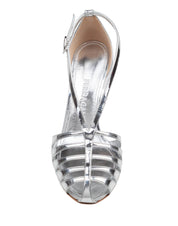 FERRAGAMO SANDALO IN PELLE METLLIZZATA COLORE ARGENTO