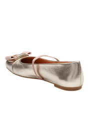 FERRAGAMO NEW VARA BALLERINA FLATS IN LAMINATED NAPPA