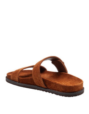 TORY BURCH ROMY SPORT SLIDE IN BROWN SUEDE