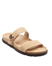 TORY BURCH ROMY SPORT SUEDE SLIDE, SAND COLOR