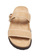 TORY BURCH ROMY SPORT SUEDE SLIDE, SAND COLOR